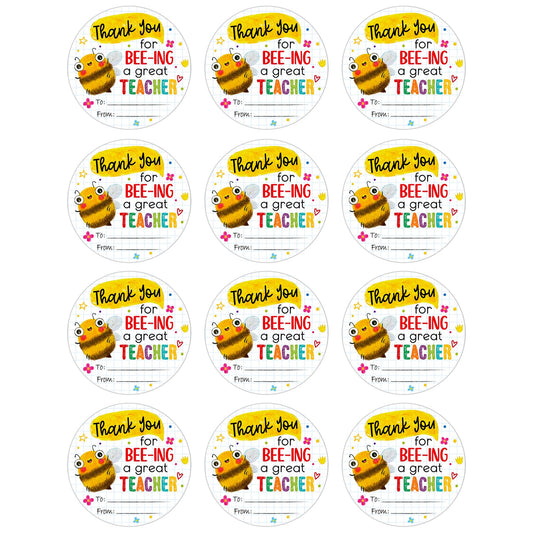 WhatSign 36Pcs Thank You Teacher Stickers Labels 1.5" Teacher Appreciation Stickers Gifts Tags A01