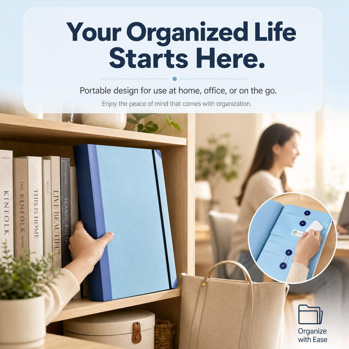 The Life Book Document Organizer with Pre Labels, Family Emergency Planner, End of Life Important Documents Binder, Portable Paper File Folio for Medical Legal Financial Household Paperwork