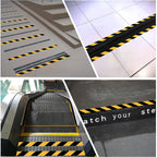 3 Roll 2" x 164FT Black & Yellow Caution Tape, Strong Adhesive Floor Tape 3
