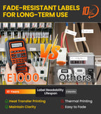 E1000 Heat Shrink Label Maker, Wire Label Maker Waterproof-Labels Orange