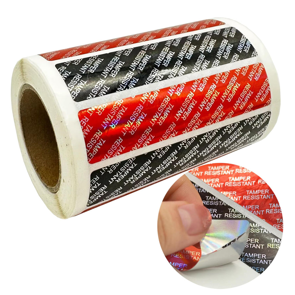 Tamper Evident Food Sealed for Freshness and Safety Stickers 0.75 x 3.5 Inch Holographic Tamper Proof Food Delivery Labels Tamper Resistant Metallic Sealed for Containers Jars Mailing Packaging