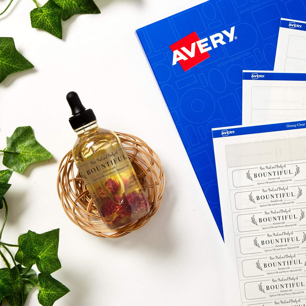 Avery® Glossy Clear Rectangle Labels, Sure Feed® Technology, 15/16" x 3-7/16", 450 Glossy Clear Labels, Laser/Inkjet Printable 450 labels