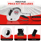 Perco Plus 1-Line Price Marking Gun with Labels Kit - Compares to Monarch 1131-01 Band Includes 1-Line 8-Character Band Price Labeler Gun, 9,000 Blank White Labels, a Label Scraper, and an Extra Inker Price Gun Kit