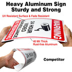 Video Surveillance Sign, No Trespassing Sign, Metal Reflective Warning Sign, 4 Pack, 14x10 Inches .040 Aluminum, Indoor or Outdoor Use for Home Business CCTV Security Camera,UV Protected & Waterproof Red (4-Pack) - 14"x10"