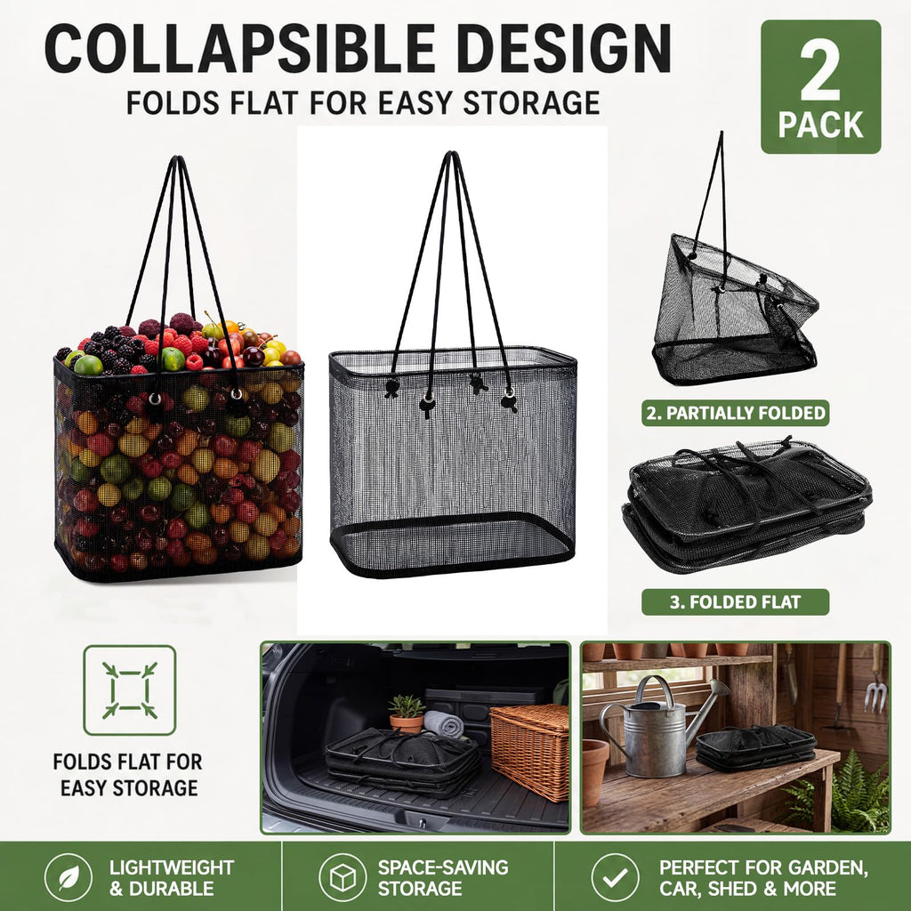 2 Pack Fall Berry Picking Basket Garden Harvest Basket