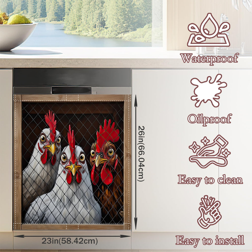 Farm Chicken Dishwasher Magnet Cover for Kitchen Décor Farm Chicken