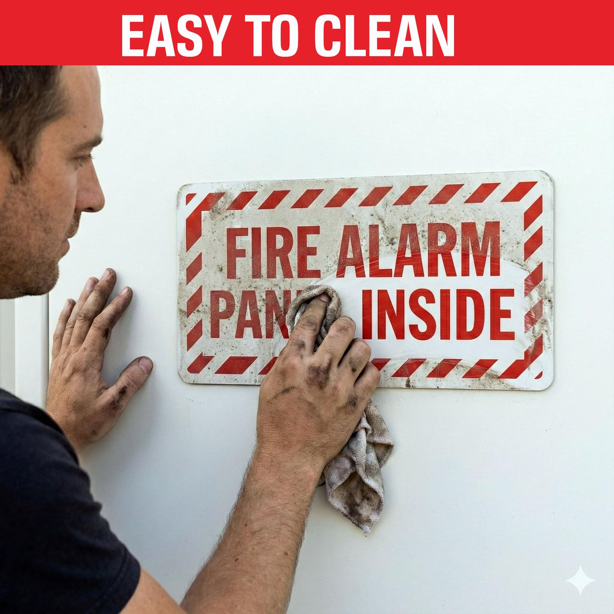 Fire Alarm Panel Inside Sticker 5x10 Inches Pack of 1 Vinyl Label | Red on White Color, High Visibility FACP Safety Decal | Weather Resistant, Easy Peel & Stick, Inspection Ready Non Reflective ( White and Red )