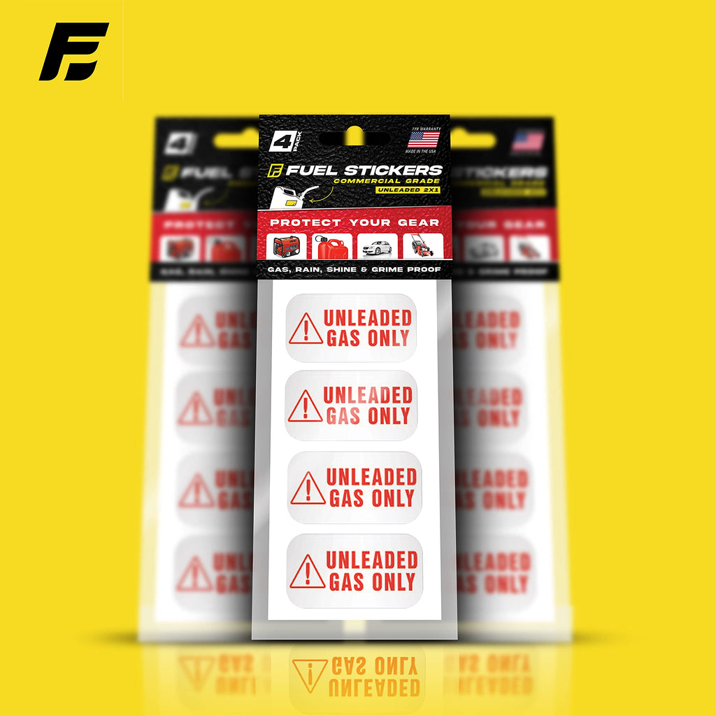 Unleaded Sticker, Unleaded Fuel Only Sticker for Fuel Cans and Outdoor Power Equipment - Weather Proof, Extreme Stick, Commercial Grade Fuel Labels by Fuel Stickers - USA Made (2x1 inch), 20 Labels 20-Pack