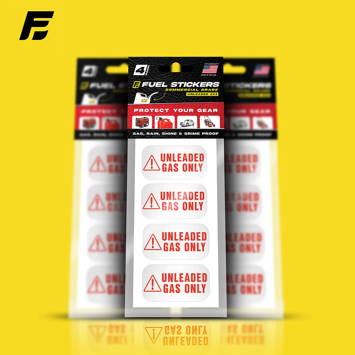 Unleaded Sticker, Unleaded Fuel Only Sticker for Fuel Cans and Outdoor Power Equipment - Weather Proof, Extreme Stick, Commercial Grade Fuel Labels by Fuel Stickers - USA Made (2x1 inch), 20 Labels 20-Pack