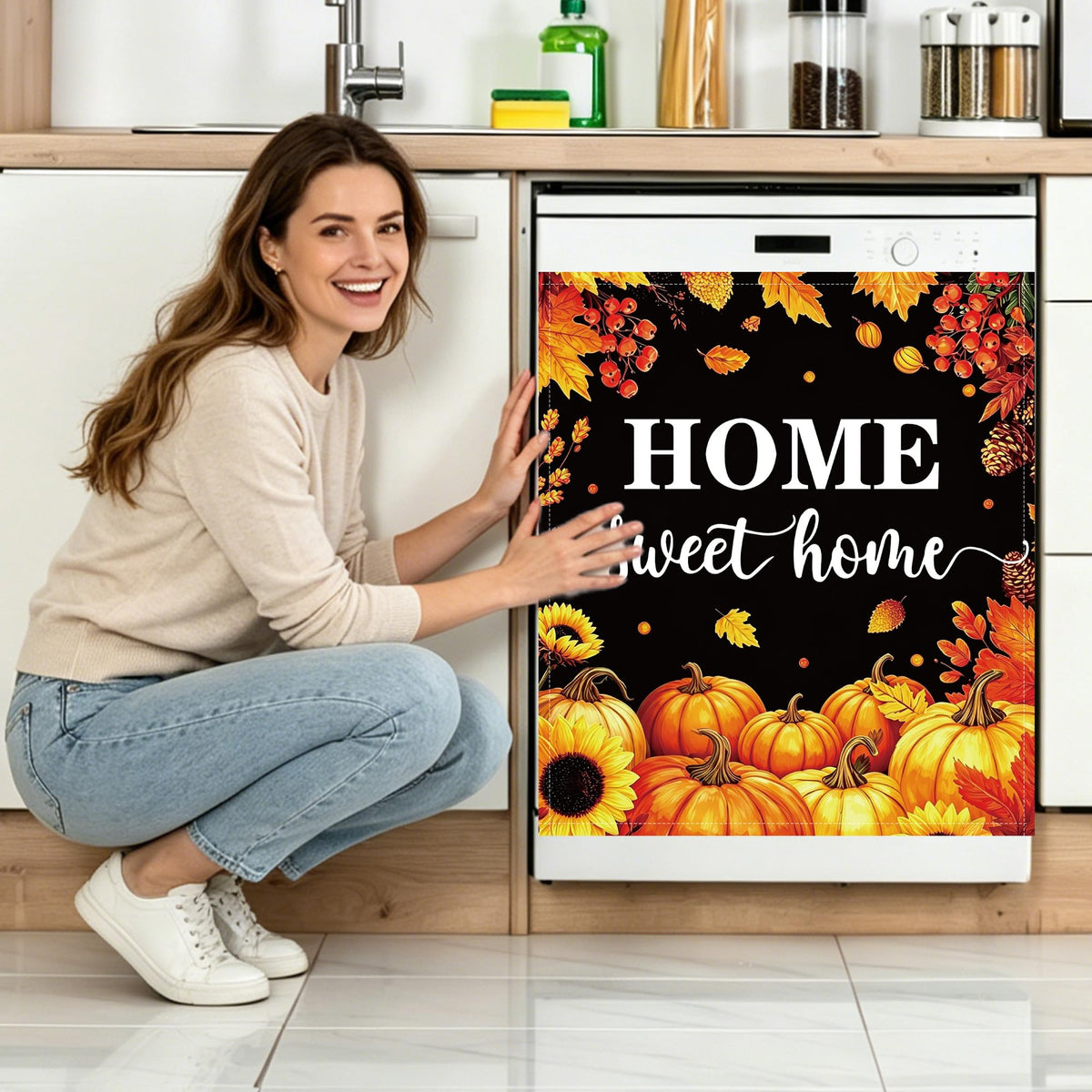 Fall Dishwasher Magnet Cover Pumpkin
