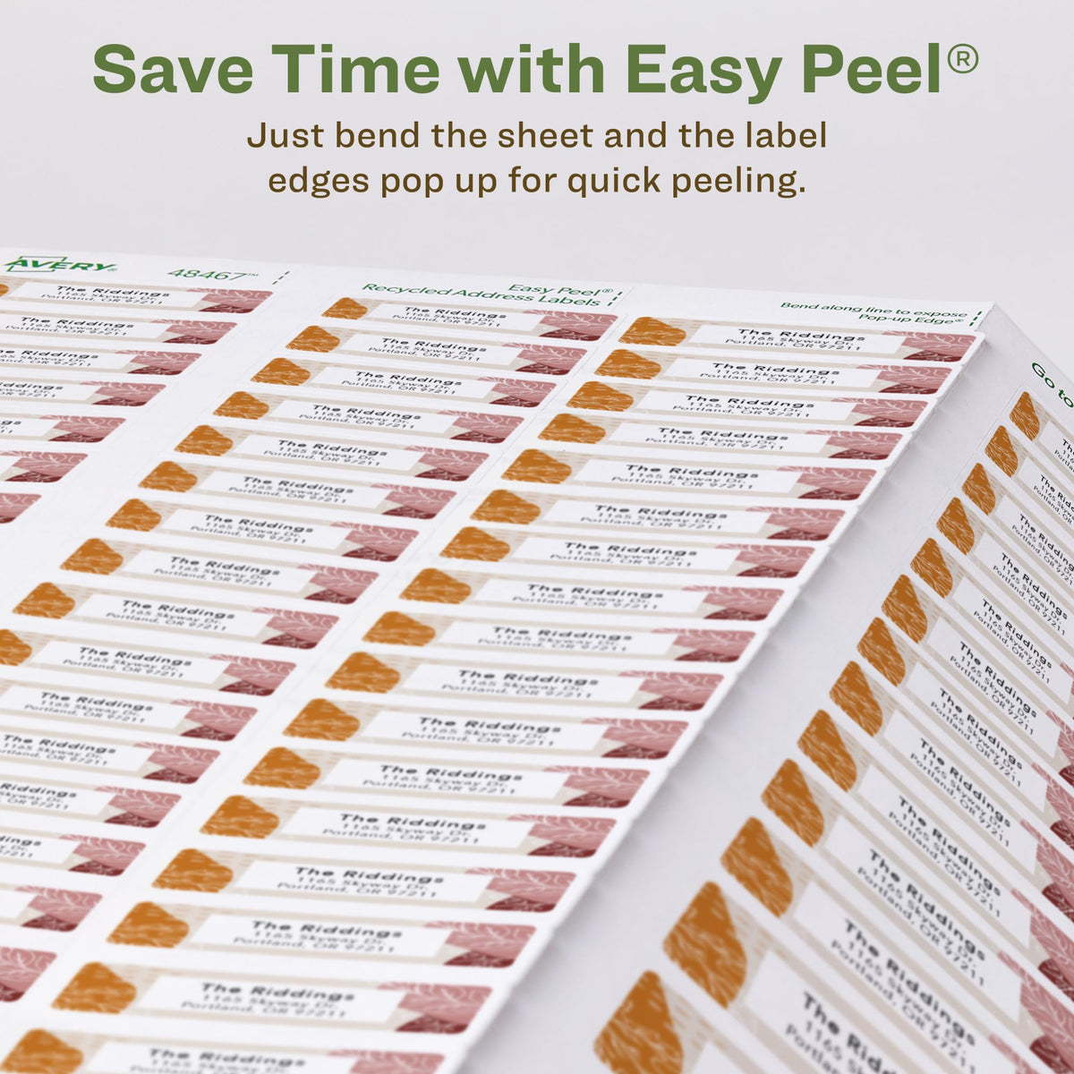 Avery® EcoFriendly Recycled Return Address Labels, 1/2" x 1-3/4", White, Permanent Label Adhesive, 8,000 Printable Labels (48467) 8,000 labels 1/2" x 1-3/4"