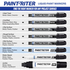 Markal Valve Action Liquid Paint Marker with 1/8" Bullet Tip, White (Pack of 12)