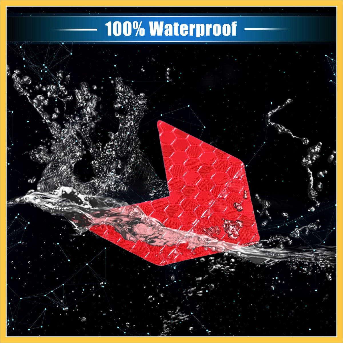 20 Pcs Reflective Stickers, 1.77"x1.54" Arrow Shape Safety Tape Reflector Universal for Cars Trucks Trailers Waterproof PET Red Auto Replacement Parts