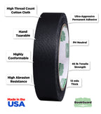 BookGuard 1 Inch black cloth and clear poly tape kit with color-coding labels, includes two 45-foot rolls for book labeling.