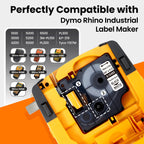 6X Replace for DYMO Rhino 5200 Industrial Flexible Nylon Labels 3/4'' White 6 3/4 inch (19mm) Flexible Nylon White Industrial Rhino Label Tape Set