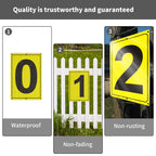 Number Sign 6 for Tennis Court, Numbered Sign for Parking Lots and Public Spaces, 12x8 inches Weatherproof and Easy to Install Metal Signs 12" x 8" YELLOW Numbered Sign 6