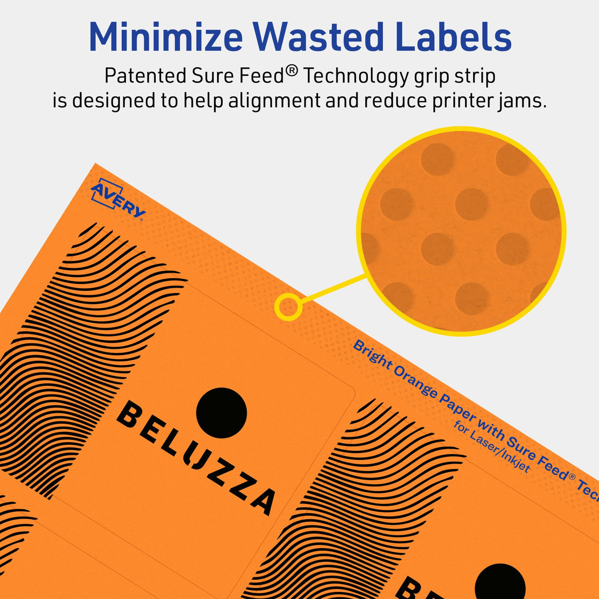 Avery® Printable Rectangle Labels, Sure Feed® Technology, 3" x 3-3/4", Bright Orange Labels, Print-to-The-Edge, Laser/Inkjet Printable, 240 Total, Great for Candles and Ingredients 240 labels