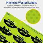 Avery Printable Oval Scalloped Labels, Sure Feed Technology, 1-1/8" x 2-1/4", Bright Green Labels, Print-to-The-Edge, Laser/Inkjet Printable, 420 Total, Great for Candles and Jars 420 labels