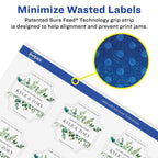 Avery® Matte White Removable Square Scalloped Labels, Sure Feed® Technology, Print-to-The-Edge, 1-5/8" x 1-5/8", 1,000 Removable Labels, Laser/Inkjet Printable 1,000 labels
