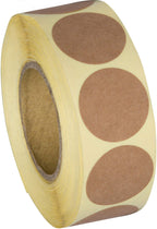 Camp Galaxy 1 Inch Natural Brown Kraft Stickers, 1000 Total