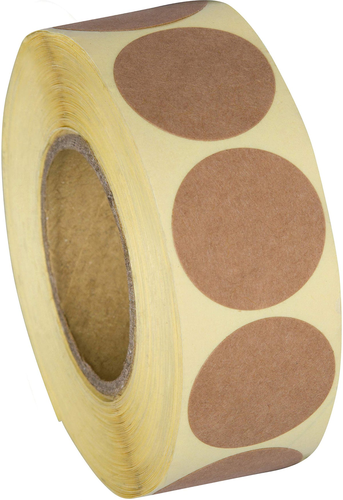 Camp Galaxy 1 Inch Natural Brown Kraft Stickers, 1000 Total