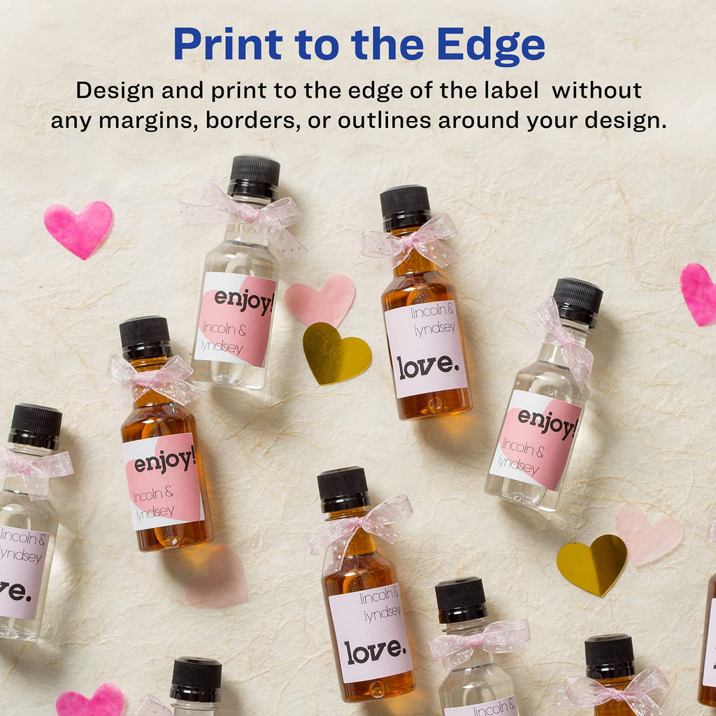 Avery Matte White Square & Round Labels, 1" x 1" & 1" Diameter, 1,200 Printable Labels
