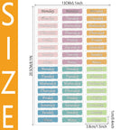 Set of 480 silver foiled day of the week planner stickers from Pajean, featuring removable self-adhesive date covers for journals and planners.