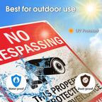 Large Video Surveillance Signs, 14x10 Inches No Trespassing Sign Private Property Sign, Reflective Aluminum, Fade Resistant,Indoor or Outdoor Use (4-Pack) 14x10" 4 Pack