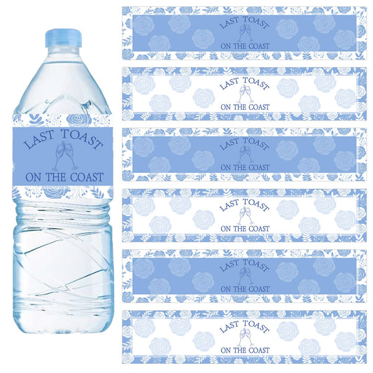Last Toast on The Coast Water Bottle Labels, 28Pcs Coastal Cowgirl Bachelorette Party Favors Summer Beach Weekend Water Bottle Champagne Liquor Sticker Labels Beach Bach Gift Bag Idea Paty Supplies