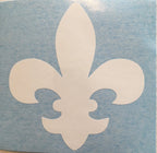 Retractable Screen Door Decals - 5 per Package - Keep Children Safe - Alert Birds, Dogs, Kids - Warn, Protect, Window Safety - Fleur De Lis (White) White