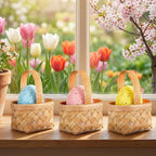 20 Pack Small Basket with Handle, Mini Wicker Basket for Wedding Party