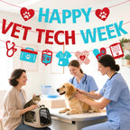 Happy Vet Tech Week Banner, Veterinary Technician Appreciation Decor
