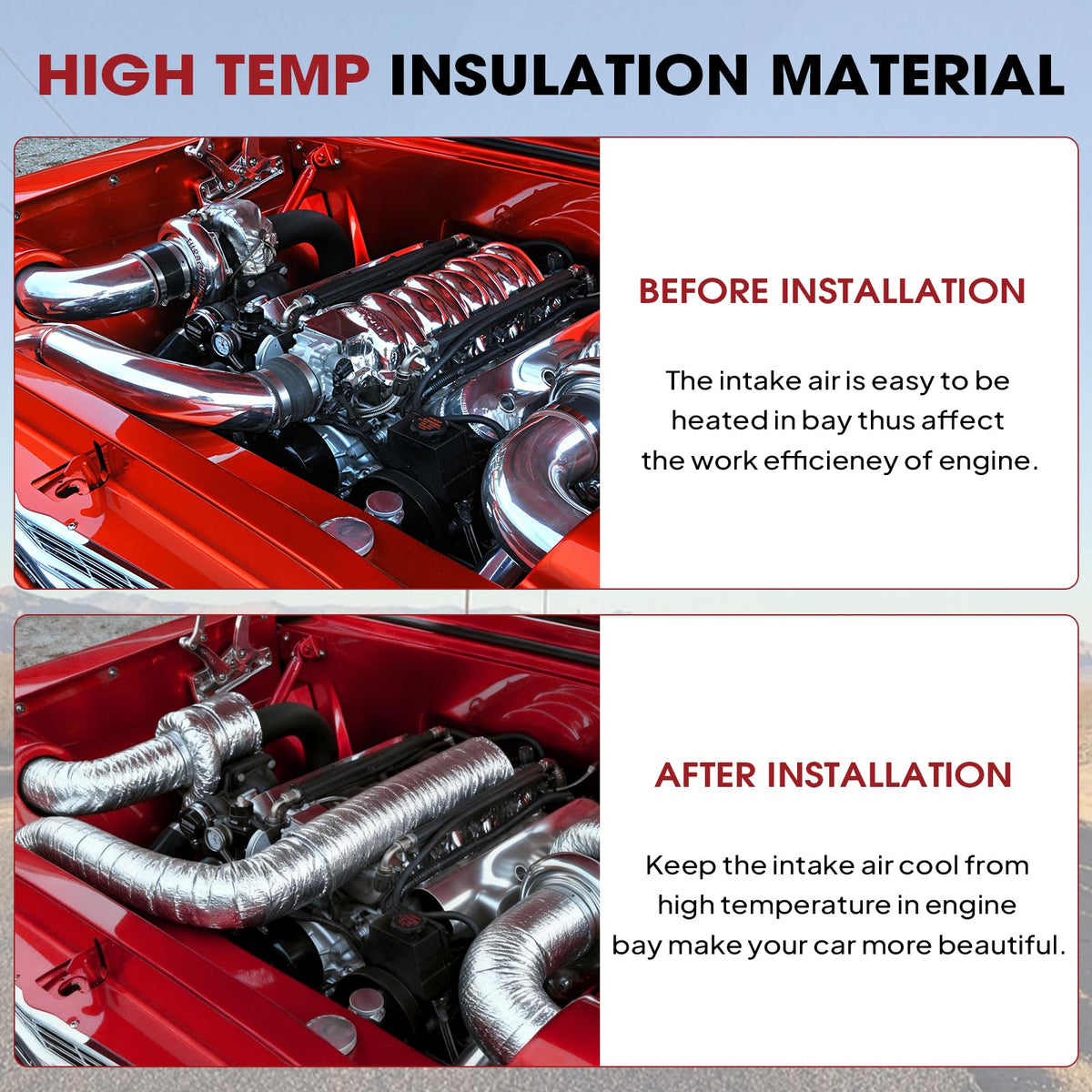 Heat Shield Aluminum Foil Faced Mat 2300℉ Ceramic Fiber Barrier Insulation Thermal Shield Material Sheet Protection from High Temperature (Self-Adhesive, 78mil-20" x 24") 78mil-20" x 24" Self-Adhesive