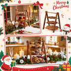 Marsui 3 Tier Christmas Snowflake Serving Tray with 16 in Collapsible Stand