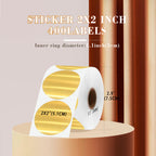 2 Inch Brushed Gold Circle Thermal Sticker Printable Holographic Labels