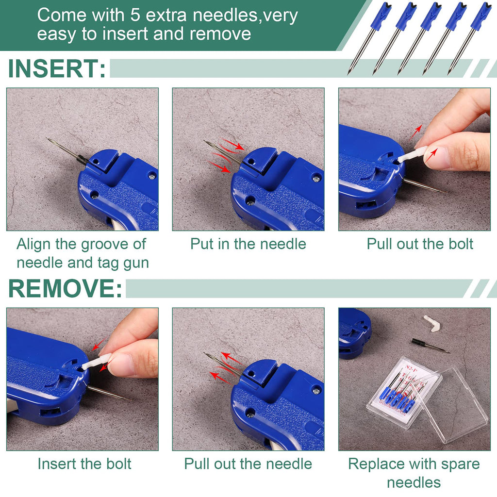 Honoson 1112 Pcs 2 Price Tagging Gun for Clothing, Blue, Green