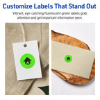 Avery Printable Round Labels, Sure Feed Technology, 3/4" Diameter, Neon Green Labels, Print-to-the-Edge, Laser/Inkjet, 1,600 Total, Great for Price Stickers and Mailing Seals 1,600 labels