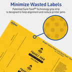 Avery® Printable Rectangle Labels, Sure Feed® Technology, 1" x 7", Bright Yellow Labels, Print-to-The-Edge, Laser/Inkjet Printable, 160 Total, Great for Candles and Jars 160 labels