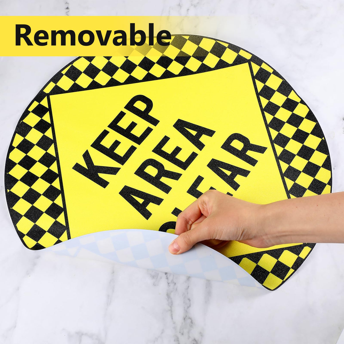 Yexiya 5 Pcs Keep Area Clear Floor Sign Round