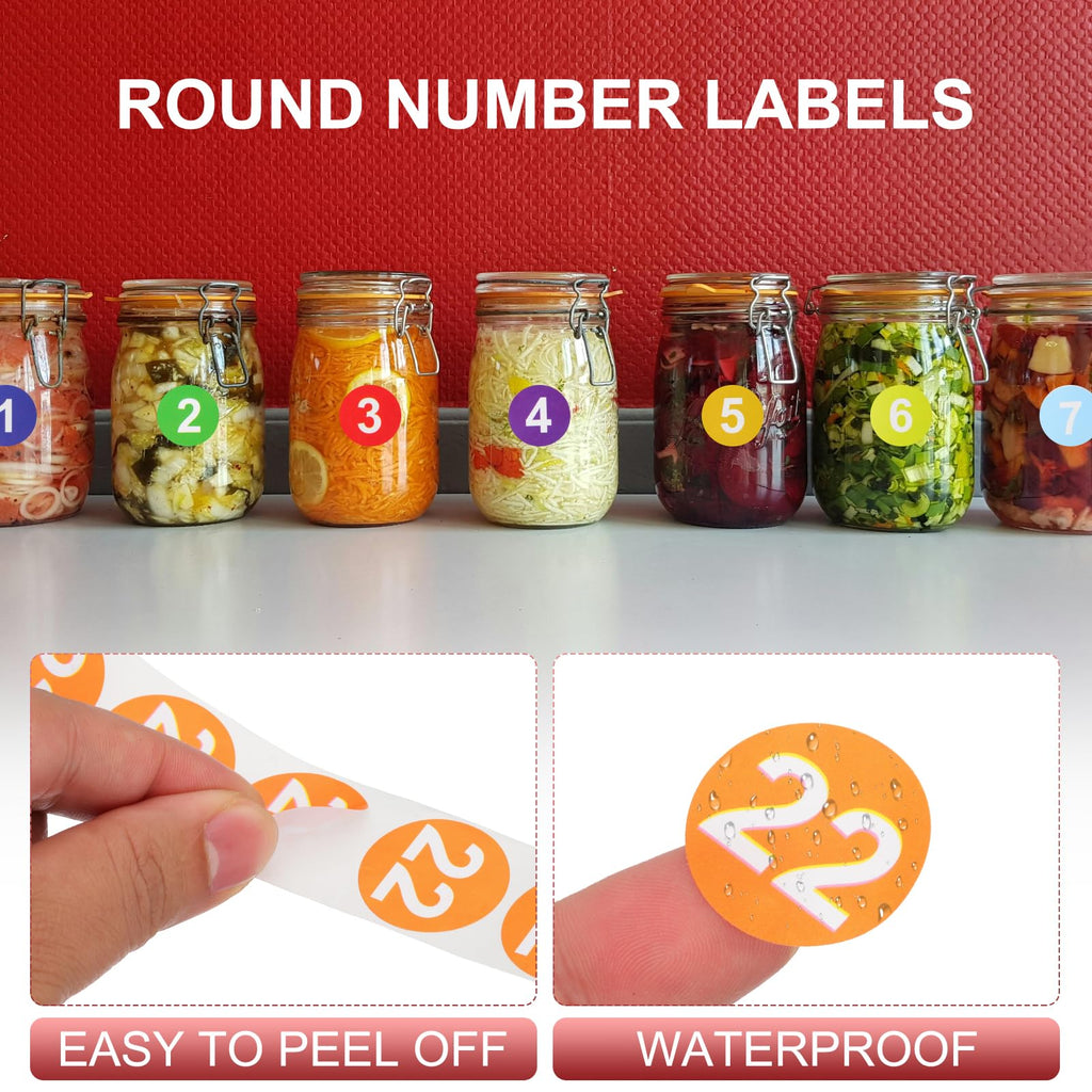 PATIKIL 9 Rolls Number 1-9 Circle Stickers Self-Adhesive Number Label