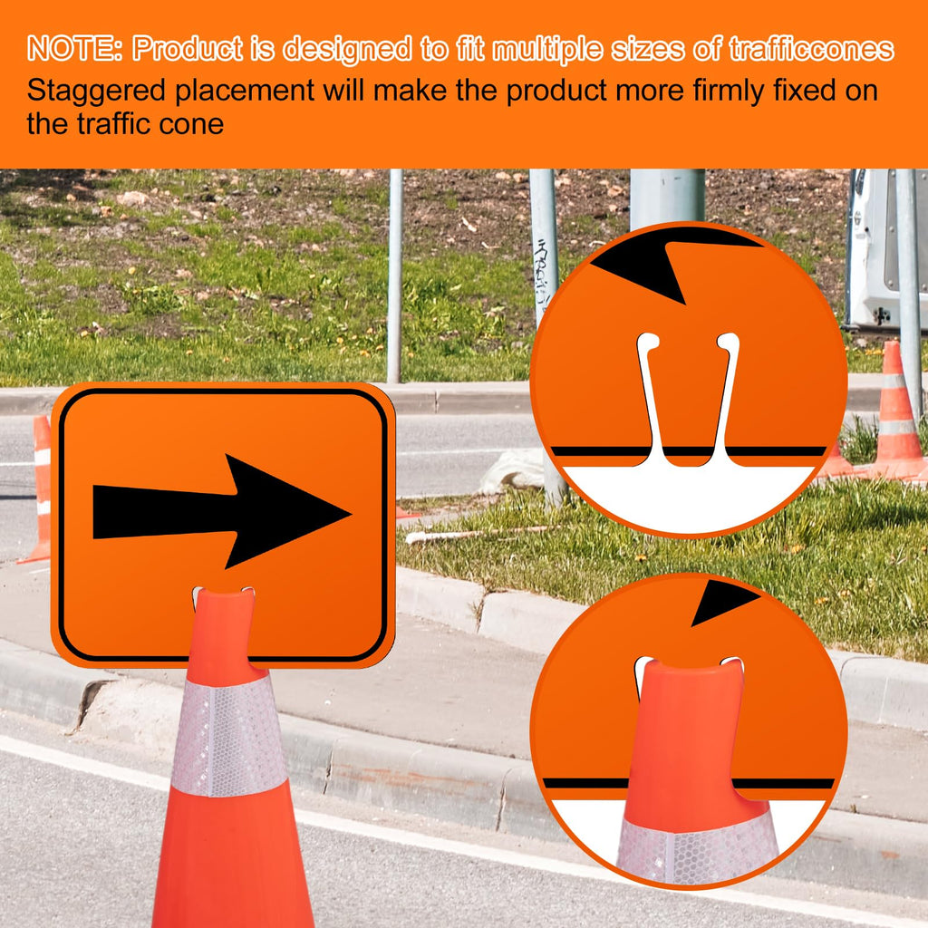 Geetery 6 Pcs Traffic Arrow Orange Detour Signs, Left & Right
