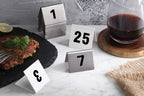 New Star Foodservice 27617 Stainless Steel Tent Style Table Number Card, 1-25, 1.5" x 2" Inch