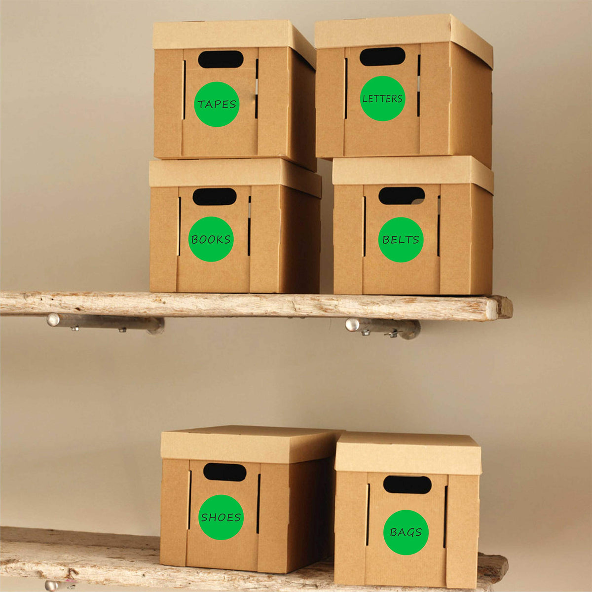 3 Inch Round Permanent Color-Code Dot Sticker, Green Color Coding Label 1 Roll-500PCS