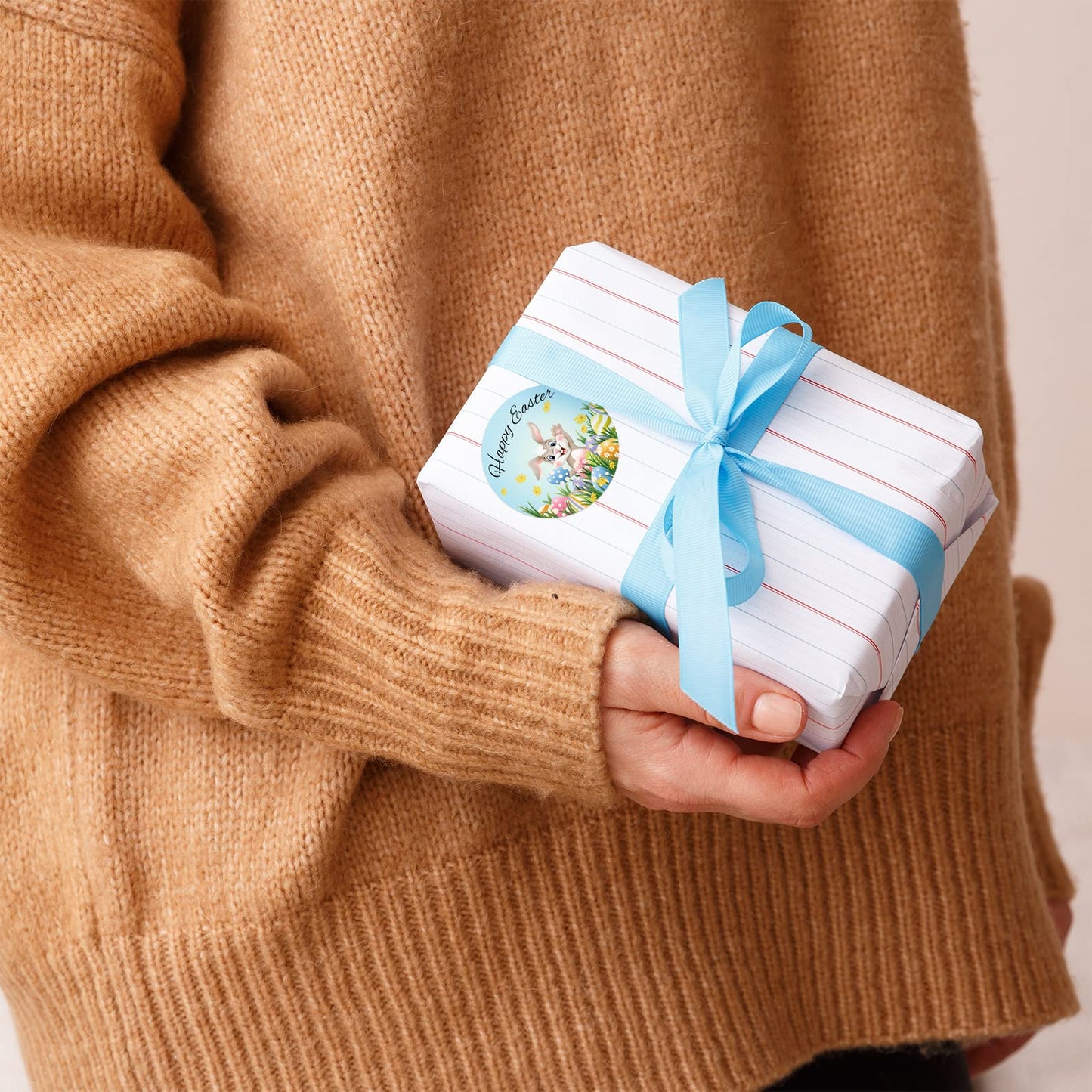 Heyfibro 500 PCS 1.5 Inch Happy Easter Roll Stickers for Small Business, Gift Packing, Cards, Candy Bags, Envelope Seals, Party Supplies (Bunny) Bunny