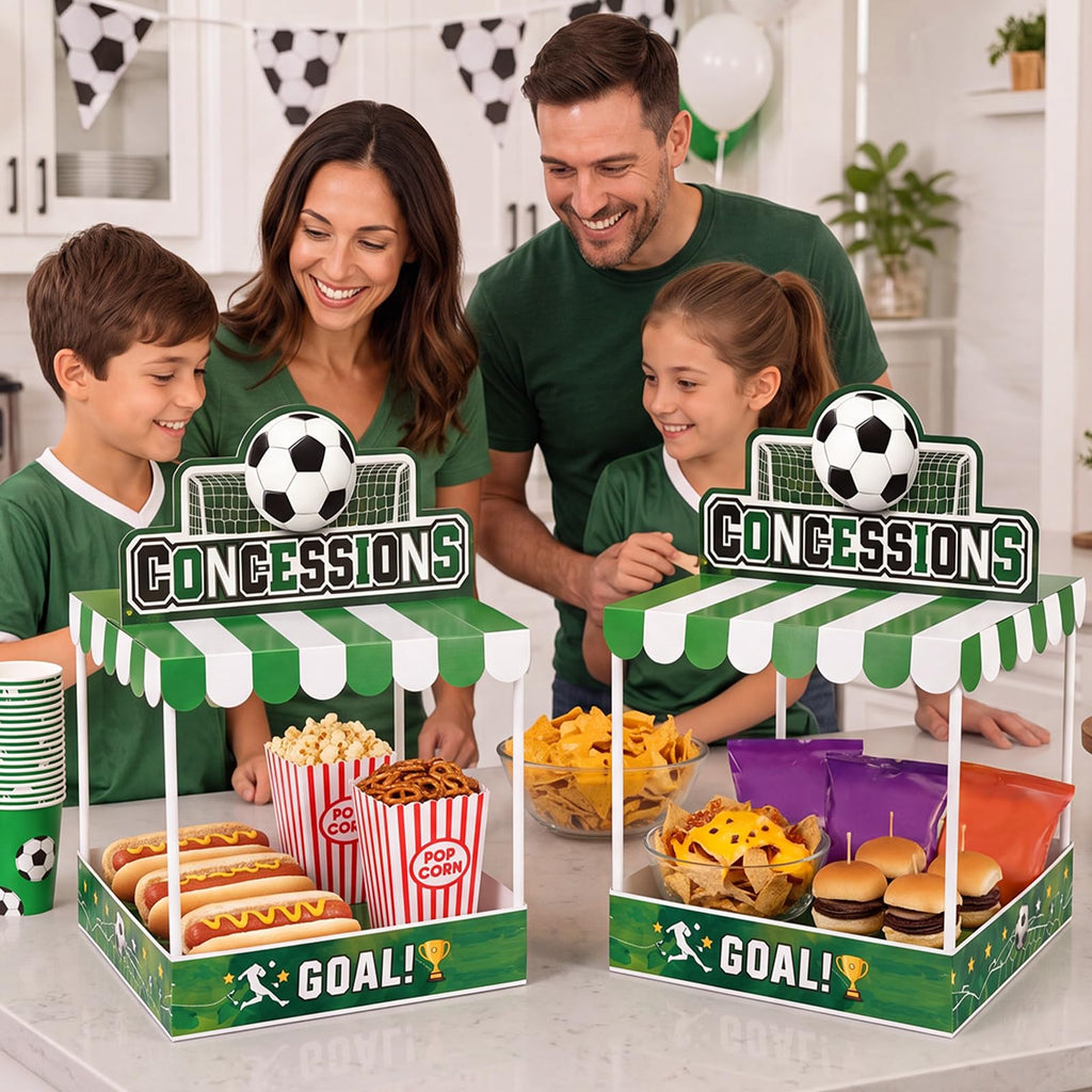 Willinglong 2 Set Soccer Party Decor Concession Treat Stand 20.5" x 12"