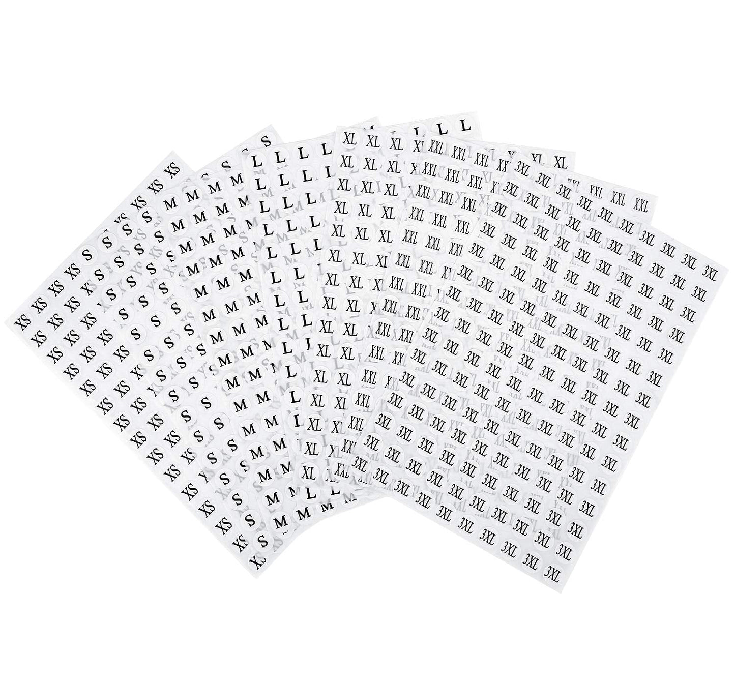 DIYASY Clothing Size Stickers,28 Sheets Round Clothing Labels Stickers All 7 Sizes (XS/S/M/L/XL/XXL/XXXL) Pack of 4200 (0.6 Inches)
