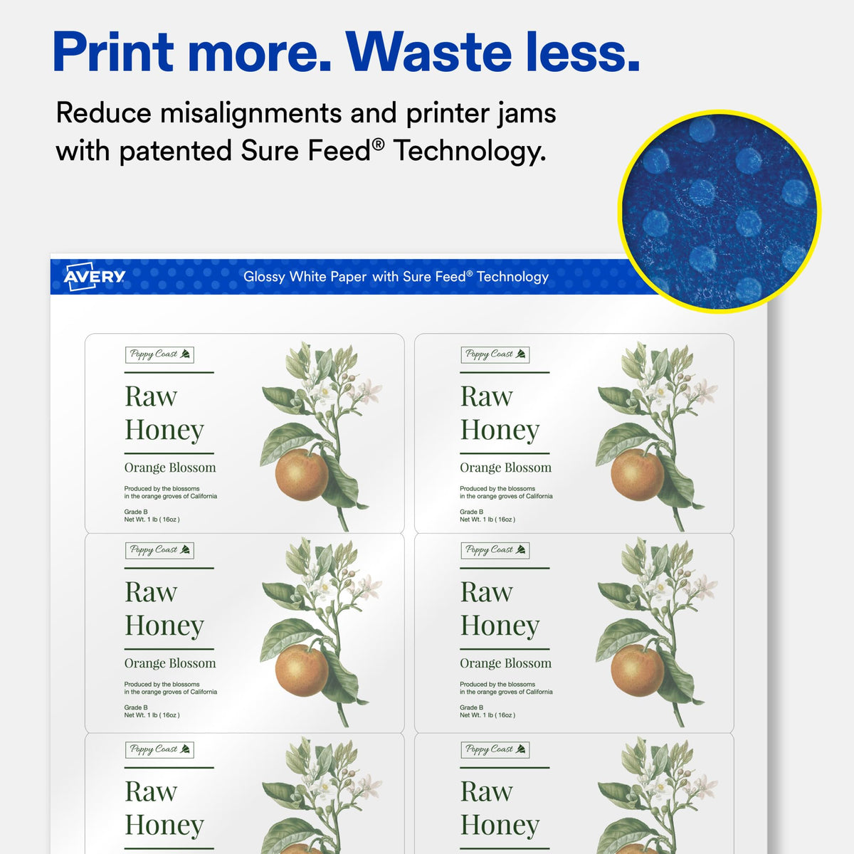 Avery Glossy White Rectangle Labels, 2.5" x 4", Sure Feed Technology, Laser/Inkjet Printer Compatible, 80 Printable Labels Total, Great for Branding, Packaging, and More 80 labels