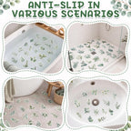 Fullhawl 30 Pcs Eucalyptus Non Slip Shower Stickers, Bathtub Safety