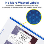 Avery Printable Durable White Rectangle Labels, Sure Feed Technology, 3" x 5", Print-to-the-Edge, Waterproof Labels, Laser & Pigment-Based Inkjet Compatible, 30 Total 30 labels
