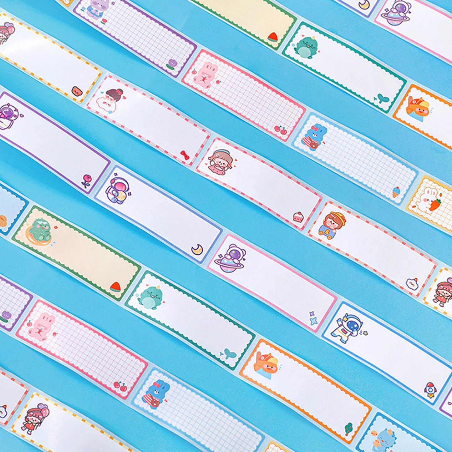 Cute Name Tag Sticker Animal Label Name Stickers Cute Dinosaur Rabbit Astronaut Name Badge School Book Pencil Name Label Sticker for Kid Students Stationery Desk Supplies 240 Pcs (4p Animal) 4p Animal